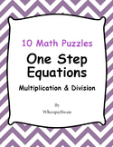 One Step Equations (Multiplication & Division) - Math Puzzles