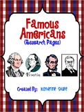 ***EDITABLE*** Famous Americans Research Page