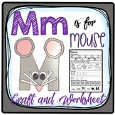 Letter M Craft: Alphabet Craft, Mm Craft, M is for Mouse Craft and Worksheet