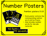 Yellow and Black Number Posters 0-20