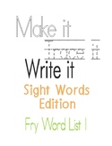 **Freebie** Make it! Trace It! Write it! Sight Words List 1 Bundle