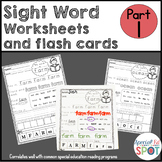 Sight Word Worksheets and flash cards* SPECIAL EDUCATION
