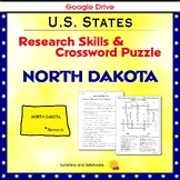 North Dakota Research Skills Crossword Puzzle US States Geography Activity