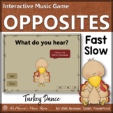 Thanksgiving Music | Tempo Fast and Slow Interactive Music Game {Turkey Dance}