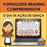 Portuguese Reading Comprehension BOOM CARDS: THANKSGIVING (A??o de Gra?as)