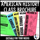 Editable American History Class Brochure for Back to School