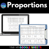 Proportions | Digital Activity Google? Sheets and Printable