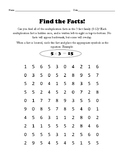 Multiplication Fact Search - Find the Facts - 5's