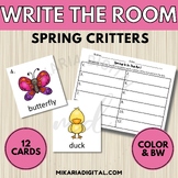 Spring Critters Write The Room Activity Set for Preschool