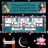 36 Famous AAPI Icons AAPI Heritage Month 6-Space Timeline Template Research