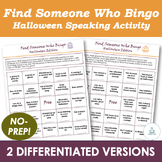 Halloween Find Someone Who Bingo - Speaking Activity - ESL Icebreaker Game