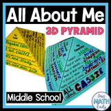 All About Me Activity Pyramid for Middle School First Day of School Activity