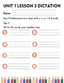 Unit 1 Lesson 3 Open Court Weekly Dictation
