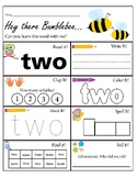 Pre-K Sight Word 'Two' Worksheet | Dolch Sight Words