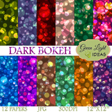 Dark Bokeh Backgrounds / Bokeh Lights Digital Papers