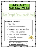 -ive and -ly Suffix Word Work Activities