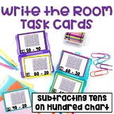 Subtracting Tens Using Hundred Chart  Write the Room Task Cards CCSS1.NBT.C.6