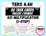 4.4H 4x1 Multiplication Word Problems (1-Step) Task Cards (ENG/SPA)