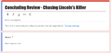 Chasing Lincoln's Killer - Concluding Review