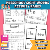 Preschool Sight Words Activity Pages and Coloring Sheets - low/no prep, Prek-1st