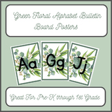 Green Floral Alphabet Bulletin Board Posters