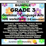 Grammar Bundle Grade 3 Parts of Speech Sentences Writing Spelling no-prep