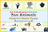 Zoo Animals Footprint Puzzle for Pre-K / Kindergarten / Early Years