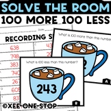 100 More 100 Less Winter Math Centers Activities 2nd Grade Solve the Room