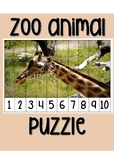 kindergarten,pre-k, 1st grade zoo animal puzzle word match number order math