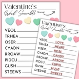 Valentine's Day Word Scramble and Answer Key for Early Finishers
