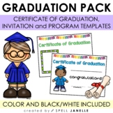 Certificate of Graduation, Invitation and Program Templates EDITABLE