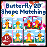 Butterfly Spring 2D Shape Matching Card Math Center Activities