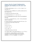 9.PR Patterns and Relations Unit Test Answer Key