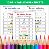 One More, One Less Math Worksheet Bundle, Addition Subtraction Practice