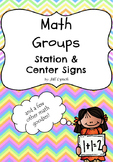 Math Groups - Signs and Printables