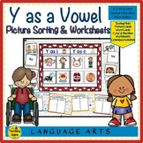 Y as a Vowel Picture Sort & Worksheets