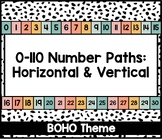 0-110 Number Paths: Horizontal & Vertical (Boho Decor Theme)