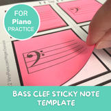 Bass Clef Sticky Note Template | Piano Lesson Resources