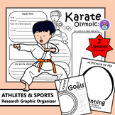 Karate Olympics Athletes & Sports Research Graphic Organizers Mink Book