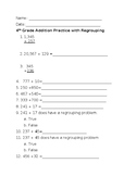 Addition Practice with Regrouping