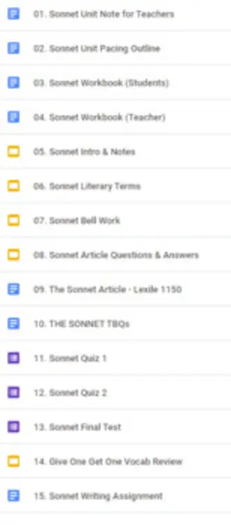 Sonnet Unit Plan