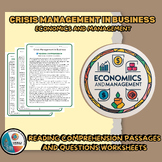 Crisis Management in Business Reading Comprehension Passages Worksheets