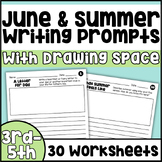 June Writing Prompts Worksheets Summer 3rd 4th 5th Grade Father's Day Writing