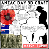 ANZAC Day Poppy | 3D Hanging Craft | Reading & Writing Activity | Wall Display