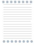 Snowflake BoarderWriting Paper