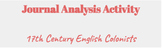 AP US History Journal Analysis Exercise: 17th Century English Colonies
