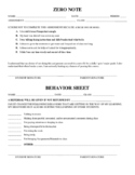 Zero Note and Behavior Note