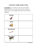 Instrument Family Vocab-O-Gram