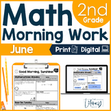 2nd Grade Math Morning Work Bell Ringers Spiral Review Sub Plans Place Value Jun