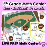 Adding & Subtracting Decimals Hands-on Interactive Game or Center and Worksheets